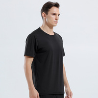 Vêtements Stock Courante Froide Tactile Tissu Blanc T Shirt À Séchage Rapide Sport T-shirt Fitness Hommes T Shirt Avec Nylon Spandex
