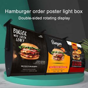 Letrero Luminoso LED para Menú de Comida Rápida, Caja de Luz Publicitaria, Menú Doble, Lista de Precios de Hamburguesas, Marco Decorativo de Aluminio y Plástico - Product Image 2