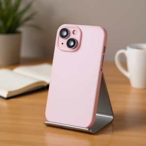 Coque arrière avec support métallique et protection d'objectif pour iPhone 15 Rose - Product Image 2