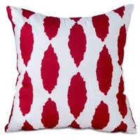 Housse de Coussin Décoration d'Intérieur Géométrique Marocaine Rouge et Blanc, Housse de Coussin Carrée 18*18 Pouces en Polyester