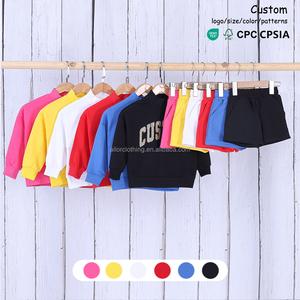 Ensemble de sweat-shirts pour enfants à col montant et manches longues avec short élastique pour filles, fournisseur OEM - Product Image 1