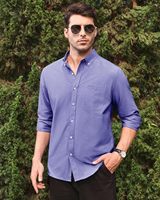Kemeja Flanel Formal Pria Musim Semi Grosir ODM, Lengan Panjang, Kancing Depan, Bahan Polyester/Katun Bernapas dengan Saku