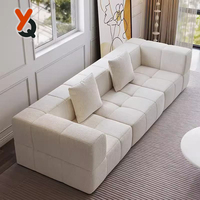 Italienisches Minimalistisches Komprimiertes Schwamm-Modulares Verstellbares Ecksofa-Set Weiß Wohnzimmer Apartment Anpassbar