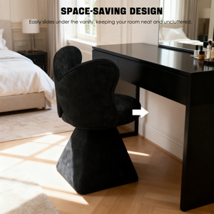 Chaise de maquillage moderne convertible avec dossier papillon, chaise pivotante d'appoint, chaise de salle à manger, tabouret de maquillage pour chambre à coucher et coiffeuse - Product Image 3