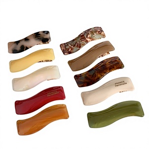 Pinza para el pelo de acetato con diseño de onda dorada, para flequillo lateral, estilo coreano minimalista, tipo pico de pato, antideslizante, casual, para mujer - Product Image 3