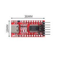Placa de Desarrollo FT232RL, USB a TTL 3.3V 5V, Cable de Descarga Dedicado, Módulo de Interfaz Mini