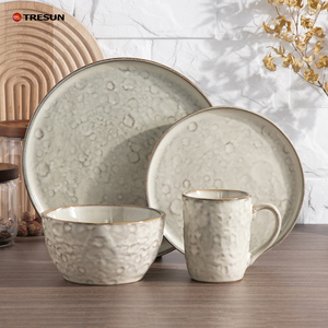 Wholesale High Quality Customized Color Grey Reactive Glazed <b>Stoneware</b> Cup Kit Eco-Friendly AB Grade Microwave Safe Dishwasher - Product Image 4