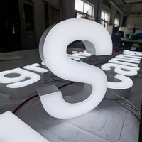 Enseigne personnalisée en lettres canal en acier inoxydable, panneau d'enseigne 3D rétroéclairé en acrylique LED, enseigne murale 3D étanche pour bâtiment