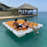 Plateforme de quai gonflable personnalisée avec impression bois, pour bateaux gonflables
