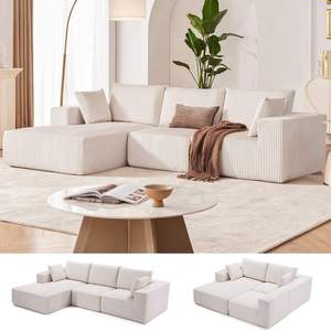 Sofá modular de pana en forma de L, sofá cama esquinero comprimido, sofá cama empacado al vacío, sofá sin estructura para sala de estar - Product Image 3