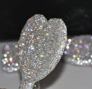 White <b>Square</b> Shaped Bling Rhinestone Handheld <b>Mirror</b> Dazzling Cute Hand <b>Mirrors</b> Makeup <b>Mirror</b> for Bride Wedding Gifts - Product Image 4