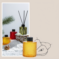 Diffuseur de parfum d'intérieur en verre gaufré grande capacité 200 ml pour huiles essentielles et liquides volatiles, décoration d'intérieur