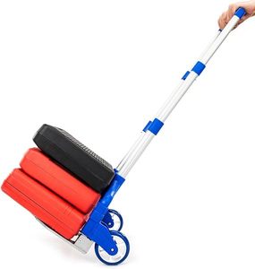 Light Black Aluminum Variable Height Handle PU Tire Wide Plate Guest Service <b>Folding</b> Luggage Cart, Hand Truck, Hand <b>Trolley</b> - Product Image 2