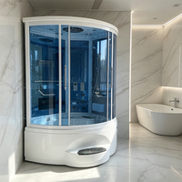 Baignoire Jacuzzi avec douche vapeur, cabine de douche japonaise, salle de bain complète, cabine de douche vapeur et salle de douche vapeur combinée