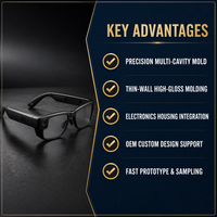 Lunettes intelligentes IA personnalisées, outillage de production en série multi-cavités moulé par injection écologique