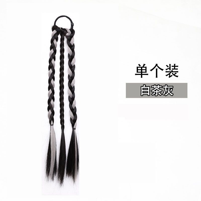 Marrón, negro, gris - trenza de tres hilos