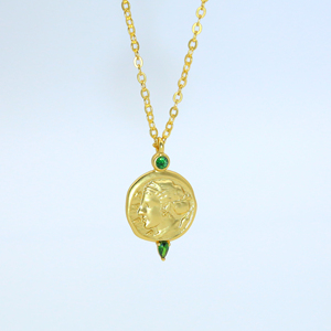 Collier de joaillerie en plaqué or véritable Chaîne câblée Collier de pièces vertes Collier de femmes de la <span class=keywords><strong>Rome</strong></span> <span class=keywords><strong>antique</strong></span> - Product Image 4
