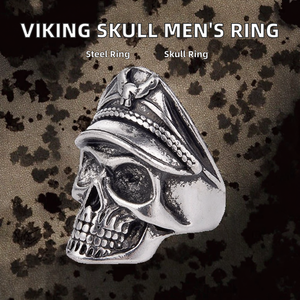 Bague Homme Barbu Capitaine Crâne <span class=keywords><strong>Viking</strong></span> Soldat Bijoux de Mode pour Mariage Fiançailles Alliage Principal - Product Image 3