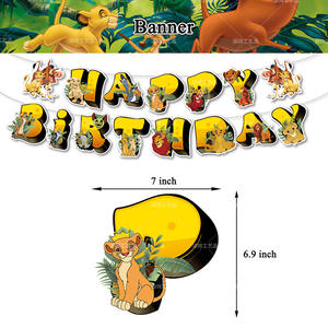 <span class=keywords><strong>Lion</strong></span> King Simba thème fête décorations joyeux anniversaire bannière toile de fond pour enfants garçons fête d'anniversaire X0188 décor fournitures - Product Image 3