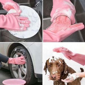 Gants de lavage de vaisselle en silicone magique résistants à la chaleur, 120g, 100% qualité alimentaire, sur mesure, avec brosse intégrée, en promotion - Product Image 4