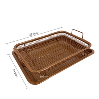 Plateau à friandises en cuivre antiadhésif, plateau de cuisson en maille pour four, panier à chips croustillantes, outil de cuisson