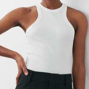 OEM produttori personalizzati di cotone elasticizzato di base ampia aderenza aderente gilet solido canottiera da <span class=keywords><strong>donna</strong></span> - Product Image 4