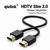 Câble HDMI 2.0 ultra fin haute vitesse 4K 60Hz, cordon HDMI super flexible et fin 34AWG OD 4mm pour caméra gimbal et moniteur