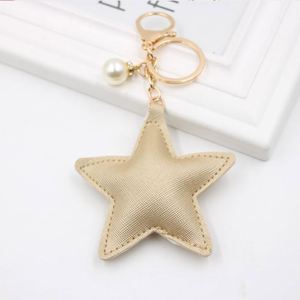 Star Shaped Keychains Christmas Keyring PU Leather Handbag Tote Bag Pendant <b>Car</b> Keychain <b>Ornament</b> - Product Image 2