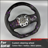 Volante de fibra de carbono forjado negro y morado personalizado con pantalla LED inteligente para Mini R56 R53 R51 R52 R54 R55 R60 R61