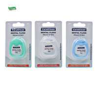 Fil dentaire en nylon ciré en gros, 50m, saveur menthe, sous blister, certifié ISO CE CoralClean pour un nettoyage efficace des dents et de la plaque dentaire
