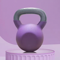 Kettlebell en fonte noire durable avec poignée large et base anti-marquage – Équipement de cardio-training et de mise en forme pour femmes, idéal pour la maison