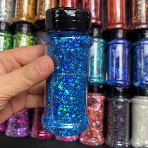 Bouteille shaker vide en polyester holographique de 2 oz pour paillettes, cosmétiques et paillettes épaisses de 2 oz - Product Image 5