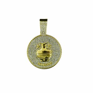PD3080-3093 i <span class=keywords><strong>segni</strong></span> dello zodiaco Unisex oro ghiacciato placcato strass in lega ciondolo GEMINI cancro acquario PISCES Capricornus - Product Image 3
