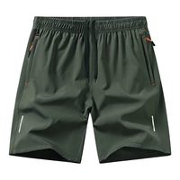 Celana Pria Anti-Bakteri Cepat Kering Bahan Polyester 100% untuk Fitness/Pantai, Lengan Tiga Perempat, Ukuran Besar, Model Longgar