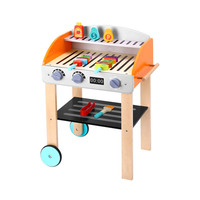 Juego de rol de cocina, juego de barbacoa de madera, juguetes educativos, 4 juegos, TL467 3 + 50x50x32cm / 0.08CBM