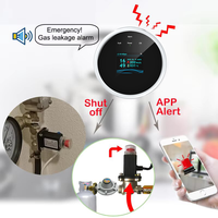 Détecteur de fuite de gaz intelligent Tuya WiFi et vanne solénoïde Alarme en temps réel Arrêt automatique pour GPL/GN Télécommande et alerte par application