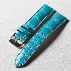 <span class=keywords><strong>Correa</strong></span> de Reloj de Cuero Genuino Hecha a Mano de 20MM con Patrón de Bambú, <span class=keywords><strong>Correa</strong></span> de Reloj de Cuero de Cocodrilo Americano de Primera Calidad para Hombre - Product Image 3