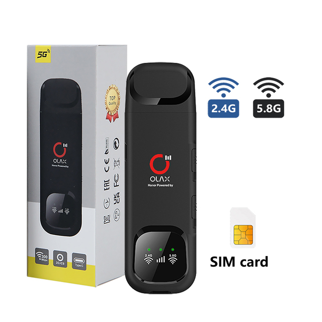 Olax F95 New Portable Dual Band USB Dongle 4g Wifi Modem with Sim Card Slot Crc9 Antennas Ports 2.4g 5.8g 4g USB Dongle