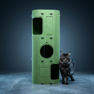 Villa pour <span class=keywords><strong>chat</strong></span> en fibre de polyester de luxe, maison pour animaux à 2 étages pour 1 à 2 chats - Product Image 5