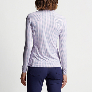 Maglietta da Golf con Logo personalizzato t-shirt da <span class=keywords><strong>donna</strong></span> a maniche lunghe con cerniera 1/4 con stampa elasticizzata maglietta <span class=keywords><strong>sportiva</strong></span> di alta qualità - Product Image 3