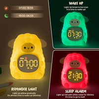 Jam Alarm pengukur waktu Led untuk orang tua, jam Desktop Digital Mini dengan lampu hijau dan merah grosir