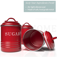 Bocaux de stockage de thé décor de ferme rustique rustique vintage bocaux café thé sucre rouge ensembles de bidons en métal pour comptoir de cuisine