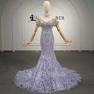 Robe de Quinceañera Sirène Moderne Lavande Gt26066 avec Décolleté Cœur, Appliques de Dentelle Perlées et Traîne Chapelle 100% Polyester - Product Image 1