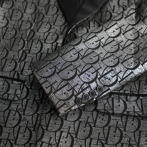 Ultimi abiti alla moda argento <span class=keywords><strong>uomo</strong></span> <span class=keywords><strong>blazer</strong></span> <span class=keywords><strong>oversize</strong></span> in materiale misto viscosa poli <span class=keywords><strong>uomo</strong></span> - Product Image 4