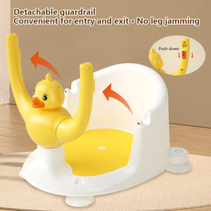 เก้าอี้อาบน้ำลูกเป็ดสีเหลืองสำหรับเด็กทารก 0-12 เดือน เบาะอาบน้ำกันลื่นพร้อมโครงรองรับ วัสดุ PP - Product Image 5