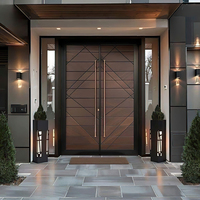 Postmoderne villa-ingang met dubbele deur, waterbestendig, aluminium afwerking, brandwerend, push-pull.