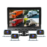 Enregistrement en boucle Écran simple/double/quadruple Kit de moniteur AHD 4CH Système de caméra de sécurité 1080P Moniteur DVR pour véhicule Camion Bus Fourgon