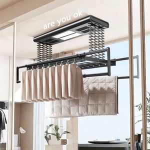 Intelligent remote control telescopic pole lifting balcony household lighting dual <b>drying</b> electric <b>drying</b> <b>rack</b> - Product Image 3