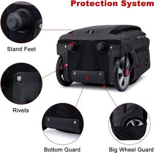 BSCI Rolling Waterproof <b>Backpack</b> with <b>Wheels</b> for Business Use with Laptop Compartment - Product Image 3