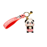 Llaveros de PVC hechos a mano con diseño de panda de dibujos animados, ecológicos, de alta calidad, para parejas, para coche, colgante para bolso, venta al por mayor